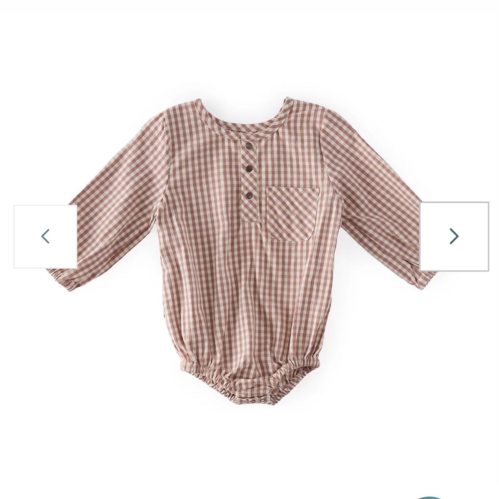 Pehr Gingham Long Sleeve One-Piece